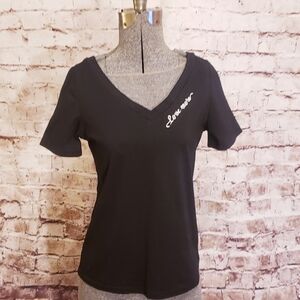 NWOT Lili Sidonio Molly Bracken Black Tee "Love More" XS